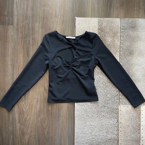 Abercrombie and Fitch cut out black blouse top